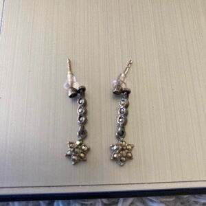 Sterling silver floral drop earrings